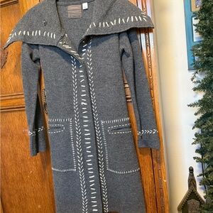 Gray Patterned Women's Sweater Coat Guinevere from Anthropologie